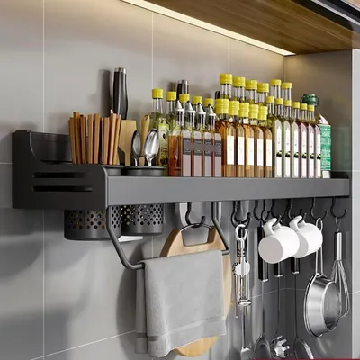 Productafbeelding van Hangende kruidenrek voor de keuken, zonder boren