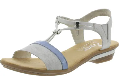 Produktbild von Rieker 634G3-80 Damen Sandalen Riemchensandaletten T-Steg, Größe:41 EU, Farbe:Weiß