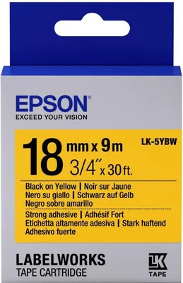 Immagine prodotto di Epson LK-5YBW nastro per etichettatrice Nero su giallo