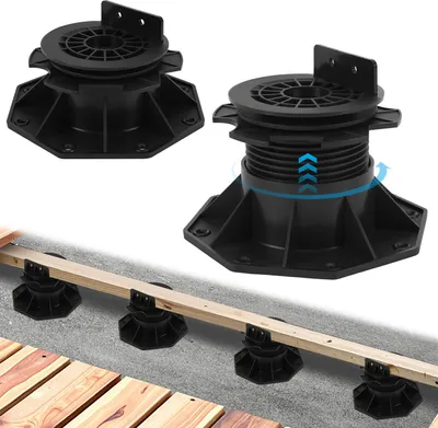 Immagine prodotto di Ikodm, 10 supporti regolabili in altezza per pilastri, da 70 a 145 mm, supporti per terrazze con inclinazione regolabile, piedini regolabili, supporti per piastrelle di terrazza, piastrelle per pavimenti, piastrelle, capacità portante da 560 a 660 kg