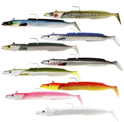 Produktbild von Westin 122g 22cm Sandy Andy Jig - 1 Jigkopf + 2 Gummifische, Farbe:Pearl Sand