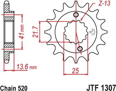 Obrázek produktu pro JT Pastorek 14T 520 JTF1307.14