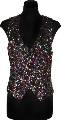 Produktbild von T3575-9900-XXL bunt Multicolor Damen Pailletten Weste Gr.XXL=50
