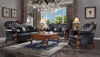 Produktbild von Sofa Dreisitzer Wohnlandschaft Sofas Couch Polster Garnitur Leder Barock Rokoko