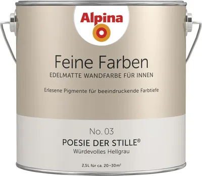 Produktbild von Alpina Feine Farben Wandfarbe No. 03 Poesie der Stille - würdevolles hellgrau 2,5 L