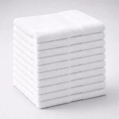 Produktbild von Gästetuch 30 x 50 cm, 10 Stück : weiß : 100% Baumwolle