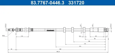Produktbild von ATE 83.7767-0446.3 Bremsschlauch Vorne für VOLVO XC40 (536)