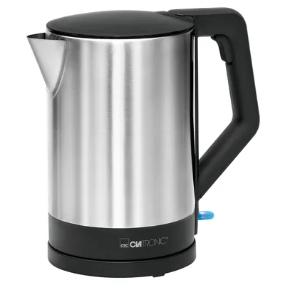 Produktbild von Clatronic Wasserkocher Edelstahl | 1,5 Liter | BPA frei | Einhandbedienung | Edelstahlgehäuse | Kettle | mit Kabelaufwicklung | WKS 3692 schwarz