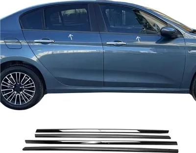 Zdjęcie produktu dla Listwy okienne do Fiata Tipo 2016-2025 stal nierdzewna ciemna 4szt