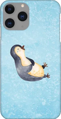 Produktbild von Mr. & Mrs. Panda Iphone 11 Pro Handyhülle Pinguin Lachen - Eisblau - Geschenk, Humor, Witzig, Handy Case, Lol, Funny, Pinguine, Haha, Premium Kunststoff