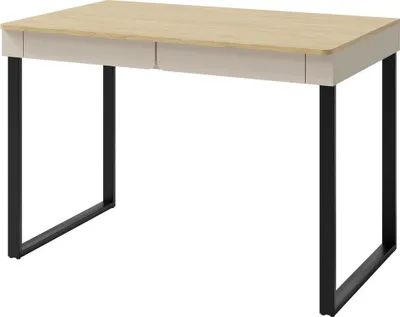 Produktbild von Schreibtisch 125X85X63 Cm Luca Lc11 Mit 2 Schubladen Sandbeige/Eiche Geölt