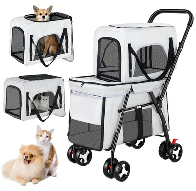 Productafbeelding van Huisdierenbuggy, 4-in-1 ontwerp, geschikt voor ruw terrein, goudkleurig