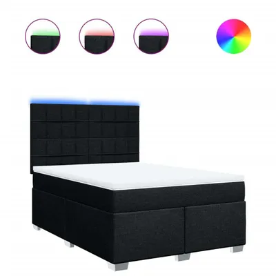 Produktbild von Boxspringbett mit Matratze Schwarz 160x200 cm Stoff