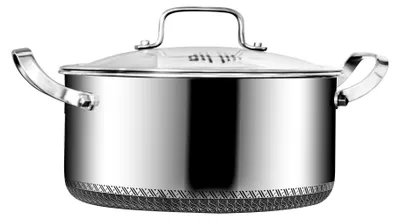 Produktbild von Pfanne zum Braten – Pfanne zum Anbraten – Edelstahl – 24 cm – 5 Liter – Mit Glasdeckel