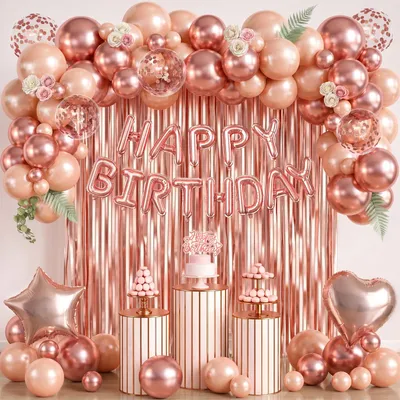 Image de Lot de ballons - 78 pièces - Décoration pour fêtes - Rose gold