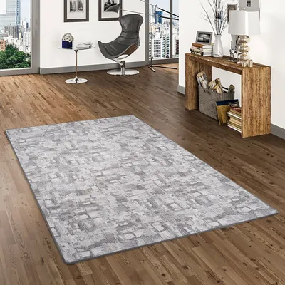 Produktbild von Feinschlinge Schlingenteppich Velours Teppich Modern Einfarbig, Größe:160x200 cm, Farbe:Hellgrau Trend