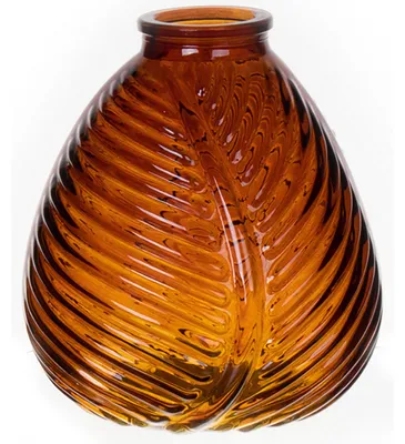 Produktbild von Bellatio Design Blumenvase - braun transparentes Glas - 14 x 16 cm - Vase