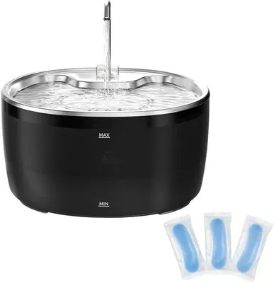 Image de Distributeur d'eau pour chat en acier inoxydable - 3,2 litres - écologique et hygiénique.