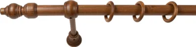 Produktbild von SN Deco - Stilgarnitur Gardinenstange Vorhangstange Filigrano, Holz, 28 mm, 1-Lauf, Komplettset mit Ringen, Farbe Walnuss, 160 cm