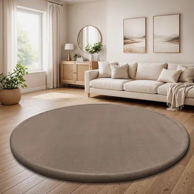 Produktbild von TT Home Krabbelmatte Babyzimmer Teppich Spielmatte Kinder Unifarben Rutschfest Flauschig Größe 80 cm Rund