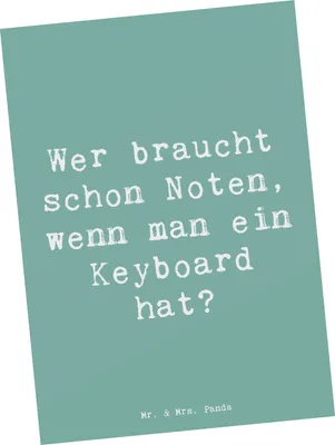 Produktbild von Mr. & Mrs. Panda Postkarte Spruch Keyboard Freude - Meeresbrise - Geschenk, Klaviere, Intuition, Ansichtskarte, Streichinstrumente, Musiker, Lernen, Ansichtskarten, Musik