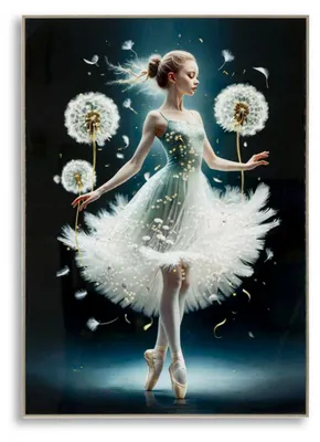Produktbild von Leinwandgemälde Dancing A Ballerina mit Pusteblumen, 72x102 cm
