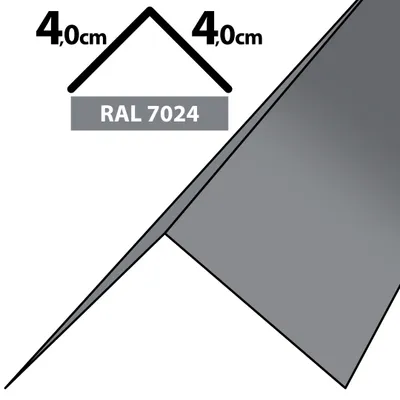 Produktbild von 2m Winkelblech Kantblech Kante Blechwinkel pulverbeschichtetes 0,5mm Zuschnitt 8cm RAL-7024 Grau