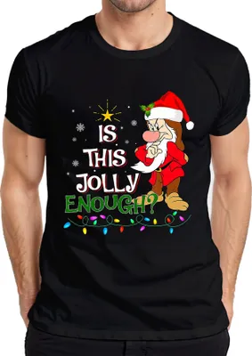 Obrázok produktu pre Is This Jolly Enough Father Christmas Funny Christmas Vintage pánske tričko, čierna, M