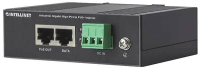 Zdjęcie produktu dla Intellinet 561365, Gigabit Ethernet, 10,100,1000 Mbit/s, IEEE 802.3, IEEE 802.3ab, IEEE 802.3af, IEEE 802.3at, IEEE 802.3u, Czarny, PoE, Zasilanie, 56 V