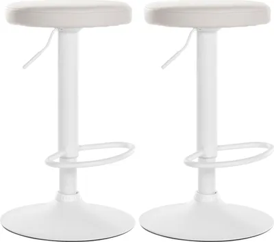 Produktbild von 2er Set Barhocker Ponte Kunstleder weiß weiß