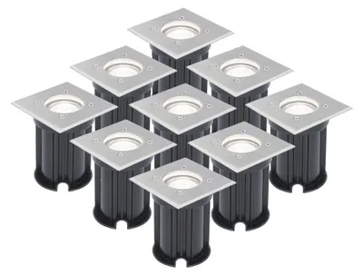 Produktbild von v_tac LED Bodeneinbaustrahler 9er Set 4W 345lm 6500K Edelstahl IP65 Dimmbar