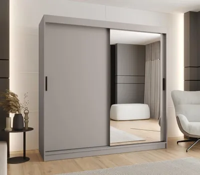 Obrázek produktu pro Dvoudveřová šatní skříň 200 cm CASANDRA se zrcadlem - kašmír