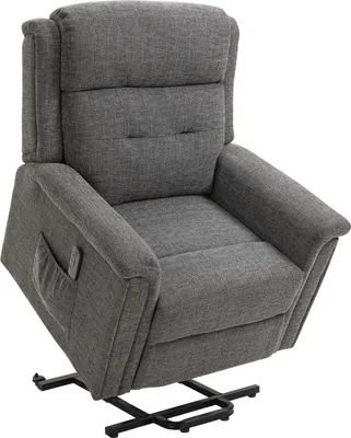 Produktbild von Elektrischer Aufstehsessel Fernsehsessel Relaxsessel Mit Liegefunktion Seniorensessel Mit Fernsteuerung Belastbar Bis 170 Kg Grau 89X96X108 Cm