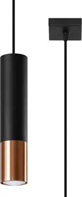 Produktbild von Hängeleuchte LOOPEZ 1 schwarz/kupfer 1xGU10 10W Stahl 100x8x8cm Sollux Lighting