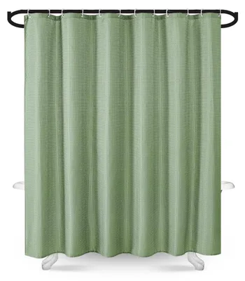 Obrázek produktu pro Záclona do sprchy s motivem vafle, zelená, omyvatelná, rozměry 180 x 180 cm