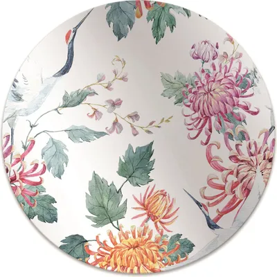 Produktbild von Rundmatte - Stuhlunterlage Bürostuhlunterlage - Rund Ø 100 cm - Bodenmatte - Fußmatte - Reiher in den Blumen