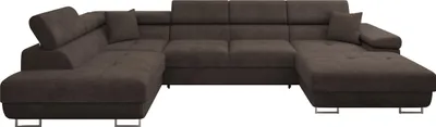 Produktbild von MIRJAN24 Wohnlandschaft Torezio Bis, Stilvoll Eckcouch mit Bettkasten und Schlaffunktion, Einstellbare Kopfstützen, 346x203x70-90 cm (Farbe: Lumo 40, Seite: Links)