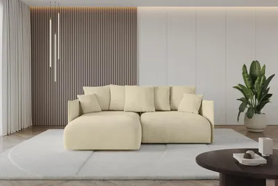 Produktbild von ALTDECOR Ecksofa mit Schlaffunktion und Bettkasten ONESK-L  216x177x72 cm  Beige - Corner Sofa Eckcouch Couch L-Form  angeordnet Schlafcouch Ausziehbar Wohnlandschaft