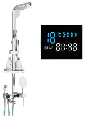 Productafbeelding van Doucheset, automatische thermostaatregeling, LED-temperatuurindicator, chroom