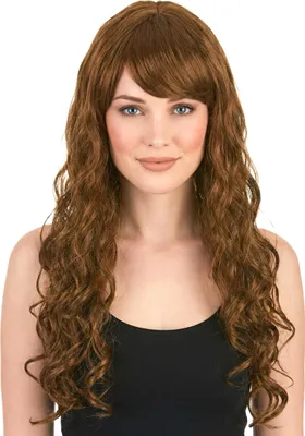 Produktbild von Verführerische Langhaarperücke mit Locken dunkelbraun - Einheitsgröße