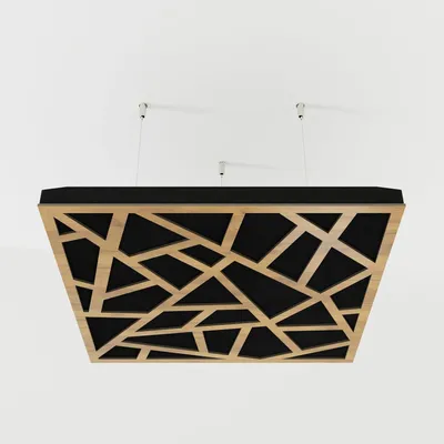 Produktbild von 4er-Set Akustik-Deckenpaneele SKYROSS Samt 50x50x5 cm, Eiche/Schwarz