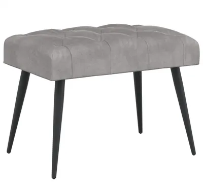 Image de Banc vidaXL à capitonnage, gris clair, 60 x 40 x 45 cm, velours