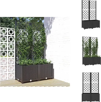 Zdjęcie produktu dla vidaXL Donica z kratką czarna 80x40x136 cm PP - Donice i doniczki