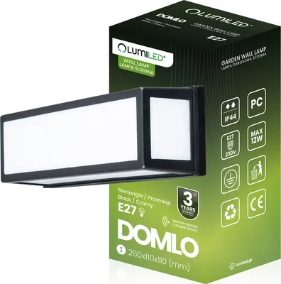 Immagine prodotto di LUMILED applique da esterno lampada da parete illuminazione da esterno lampadario da parete luce da giardino terrazza IP44 nero bianco rettangolare resistente agli spruzzi PC 230V E27 presa max 12W sensore di movimento