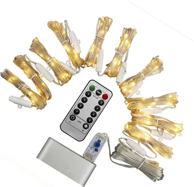Imagen del producto de Guirnalda de luces tipo cortina, con control remoto, alimentación USB, luces LED, 300 luces, colores variados, 8 modos, cable de cobre, luces tipo hadas, dimensiones: 3x3 metros