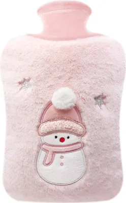 Produktbild von Wärmflasche mit Bezug, 2 Liter Wärmflaschen mit Kuscheligem Kunstfellbezug, Groß Wärmeflasche für Hand-Fußwärmer, Nacken-Schulter-Schmerzlinderung, Rosa, 2L