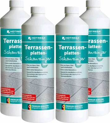 Produktbild von HOTREGA Terrassenplatten Schonreiniger 1 Liter - Steinreiniger Materialschonendes Konzentrat