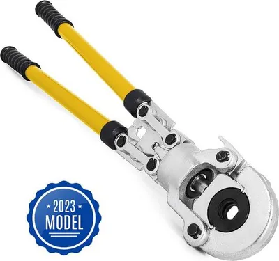 Immagine prodotto di Set portatile di utensili per tubi in PEX, giallo, acciaio, pinza a crimpare