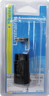 Image de Support E14 TIBELEC, plastique, noir 60 W