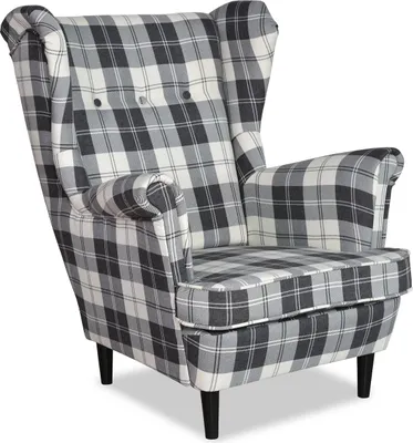 Produktbild von Family Meble Ohrensessel Winston Relaxsessel Skandinavisch Bequemer Sessel Loungesessel Fernsehsessel Für Wohnzimmer Schlafzimmer Büro Marineblau/Weiß